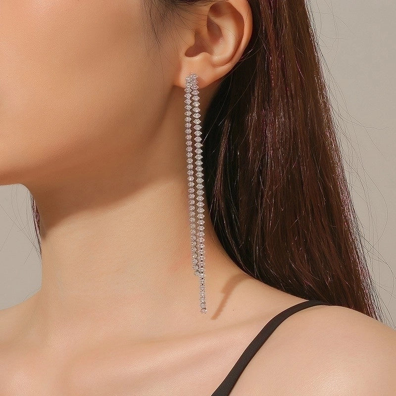 Minimalist Solid Color Rhinestone Inlay Zircon Jewelry Set