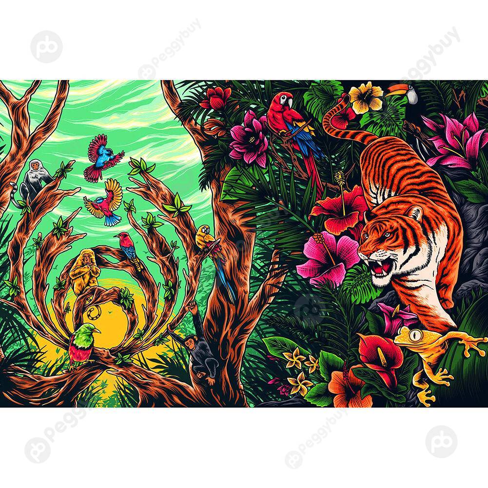 

1000pcs Paper Puzzles DIY Tiger Pictures Jigsaw Kids Adult Educational Toy, 501 Original
