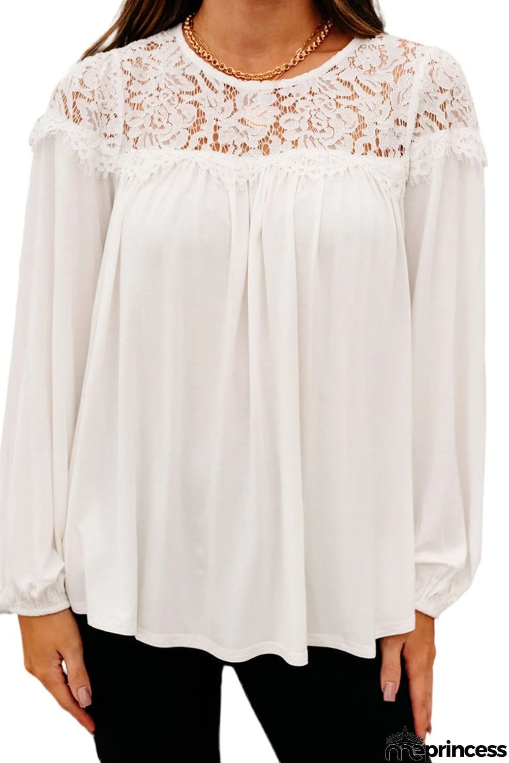 Lace Detail Long Sleeve Top