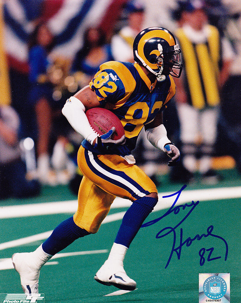 TONY HORNE ST. LOUIS RAMS ACTION SIGNED 8x10