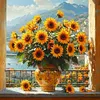 Sunflower Vase-11CT Stamped Cross Stitch 40*40cm/15.75*15.75in tapestrymarket