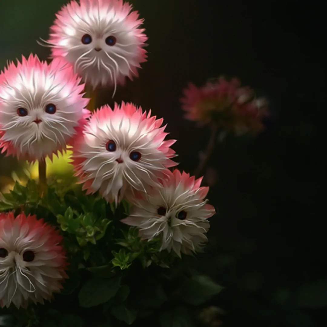 🔥Magic Plants! 🌈🐱Dazzling Cat's Eye Seeds×Pink and white face cat