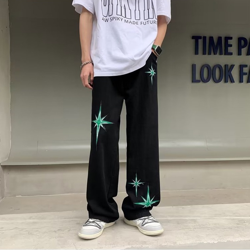 Sopula Men's Ins Trendy Dark Street Star Embroidered Jeans - SOPULA