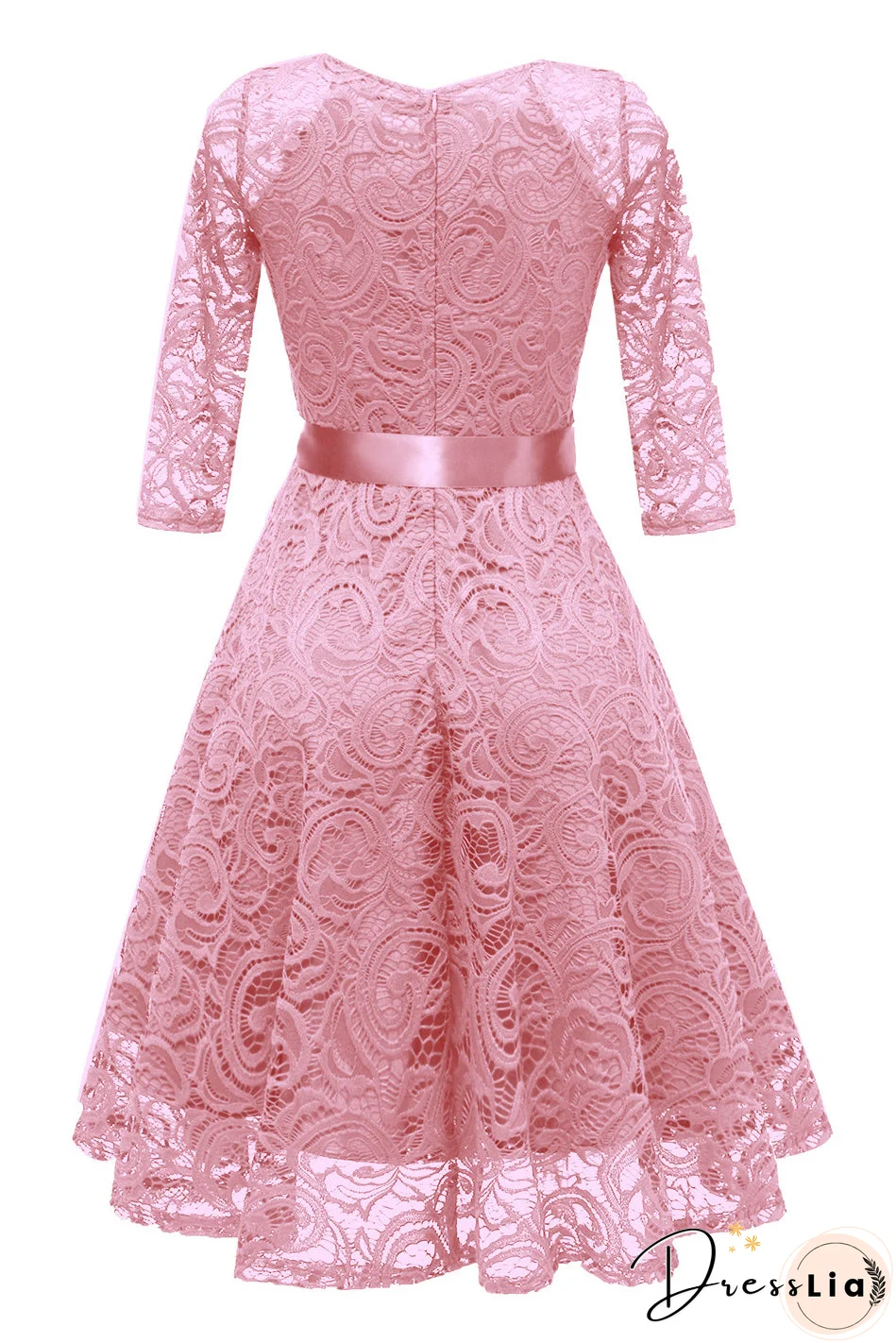 Elegant Dark Navy Lace A-Line Cocktail Party Dress