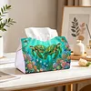 (24cm)Diamond Art Tissue Box Cover DIY PU Desktop Organizer Large(Turtle)