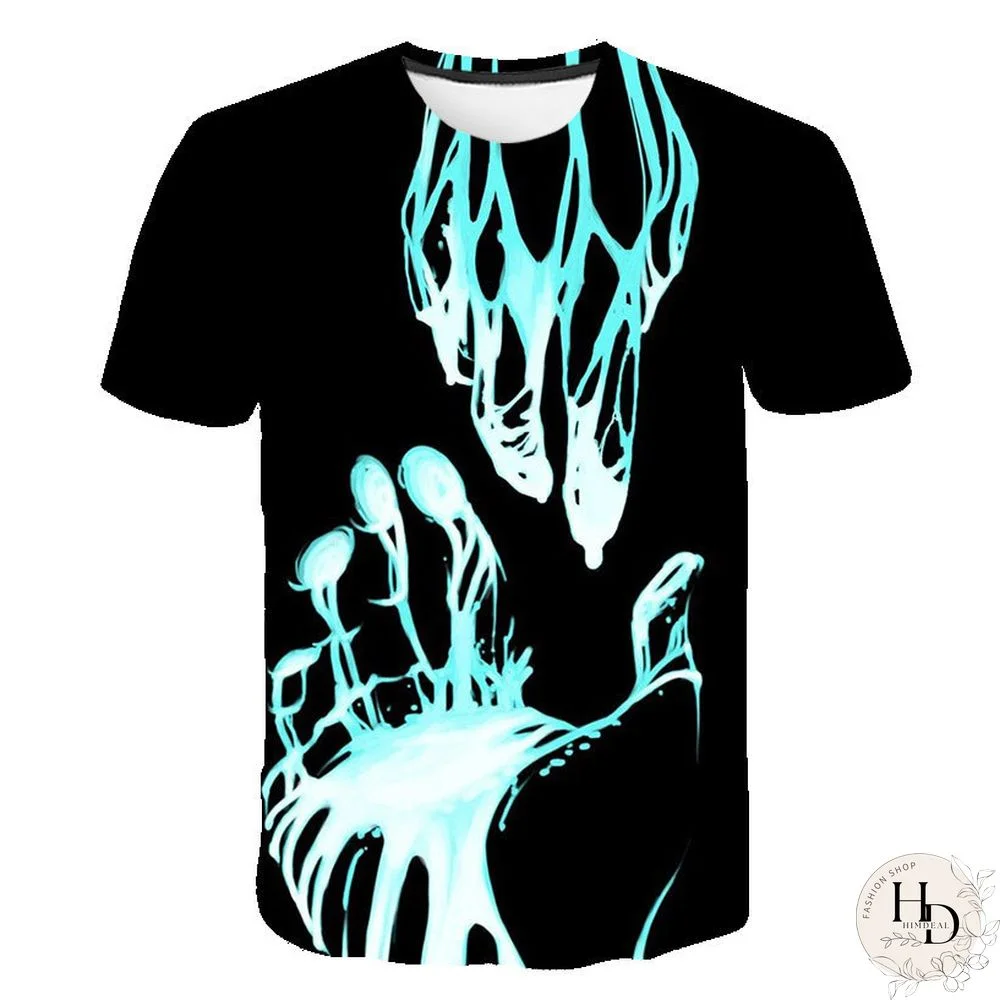 Summer Streetwear Scary Man Male 3D Print Creative Character Casual Shirt Plus Size Short Sleeve Tees Tops Clothing