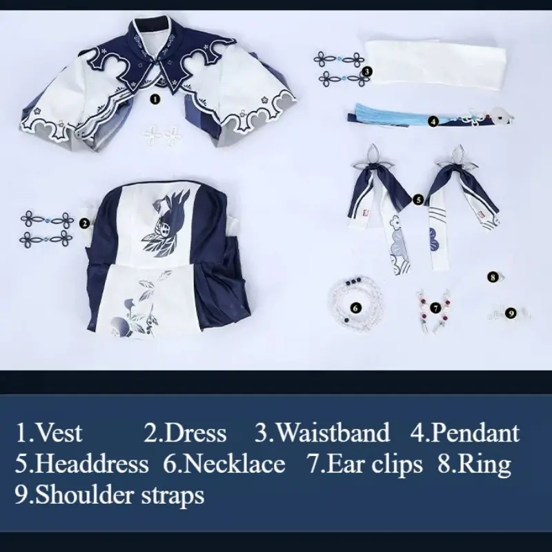 [Wetrose] Pre-Order Wuthering Waves & Jingdezhen Collab Jinhsi Dress Game Outfit Cosplay Costume 
