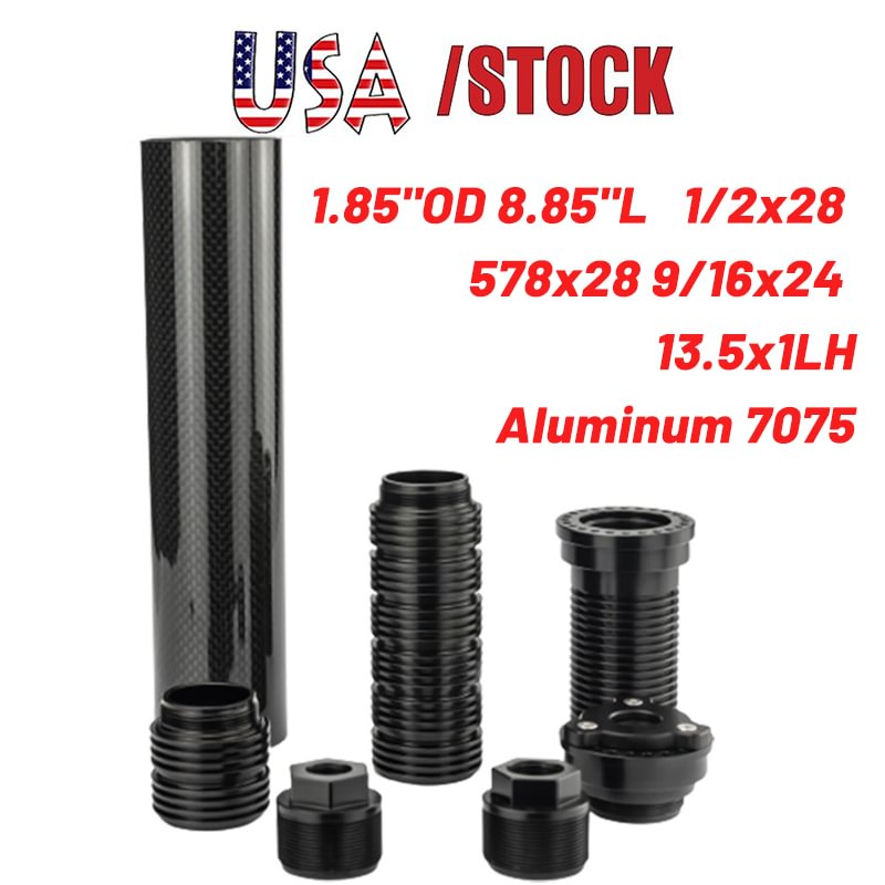 1.85"OD 8.85"L 1/2x28 and 5/8x24 Fuel Filter Carbon Fiber Cool Core Modular Solvent Trap MST 8x Aluminum Cups with 1/2x28 .578x28 9/16x24 13.5x1LH Booster Napa 4003