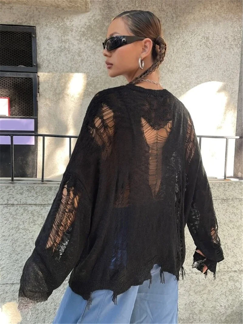 Athvotar Athvotar And Summer New Loose Hooks Hole Hollow Design Beggar Sweater