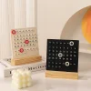 Wooden perpetual calendar, desktop acrylic calendar stand month week date display suitable for desk store office home decoration