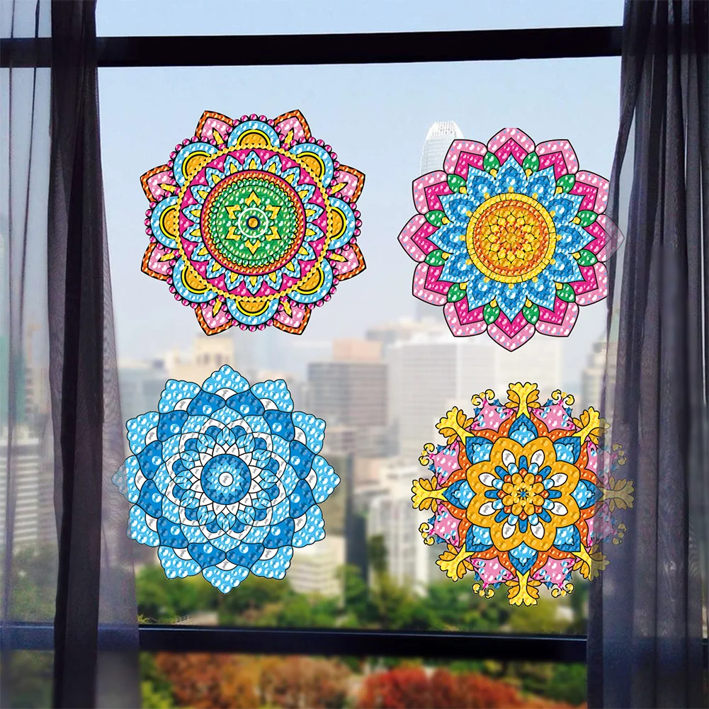 6pcs DIY Mandala Gem Art DIY Craft Kits Diamond Painting Stickers for Boy Girl Gift