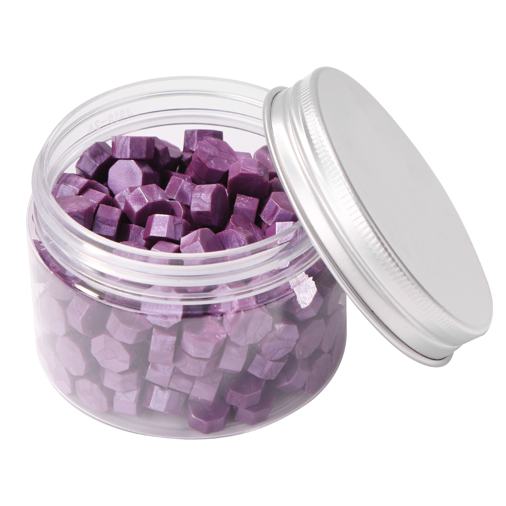 

200pcs Octagonal Wax Seal Beads Eggplant Purple - Wax Seal Stamp, 501 Original