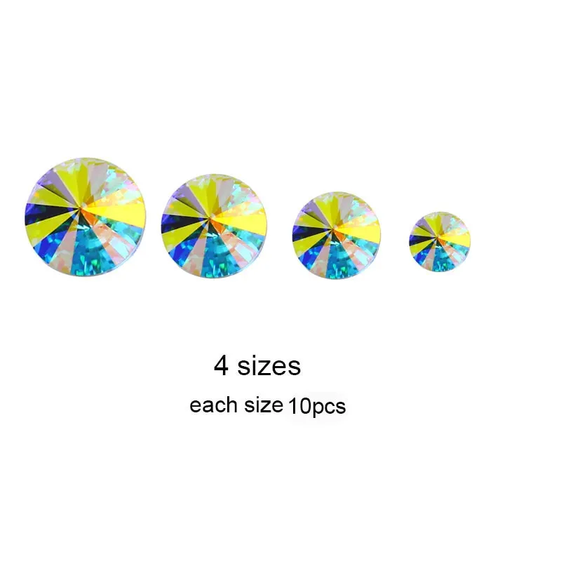 3D Nail Art Rhinestones Glitter Diamond Crystal AB Glass Mix Gems Tips Decoration Manicure Tool-Nail Inspo