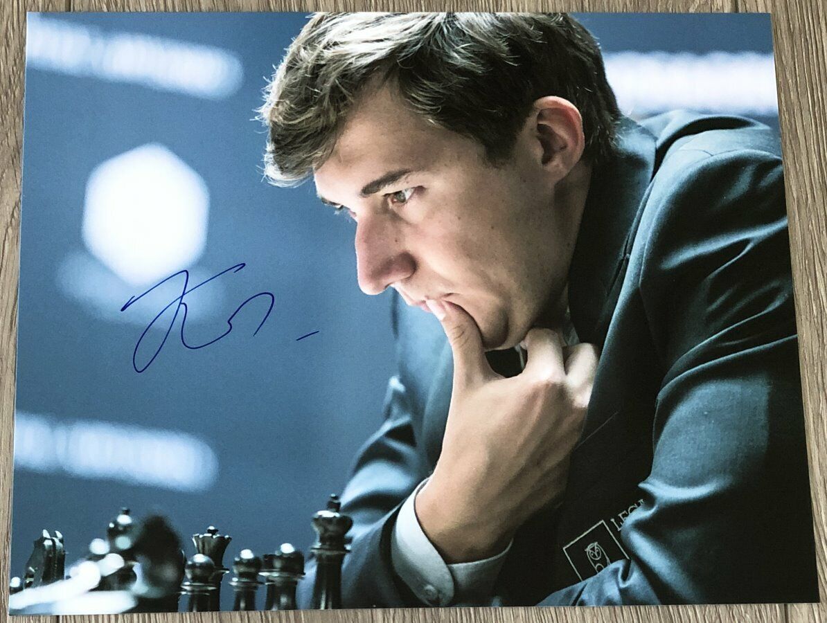 CHESS GRANDMASTER SERGEY KARJAKIN SIGNED AUTOGRAPH 8x10 Photo Poster painting E w/EXACT PROOF