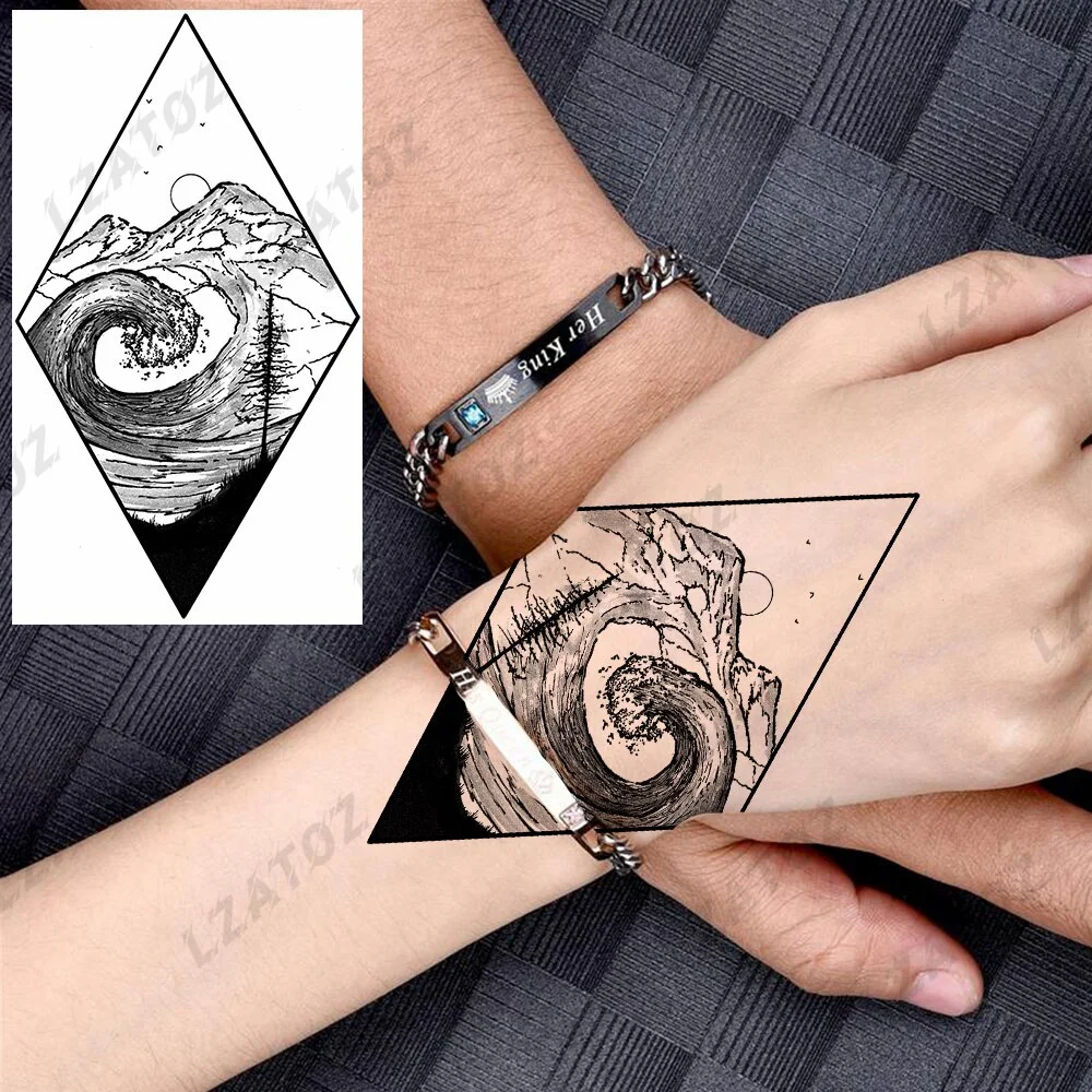 Sdrawing Rose Flower Temporary Tattoos For Woman Adults Realistic Compass Cross Fake Tatoos Sexy Waterproof Hand Tattoo Sticker