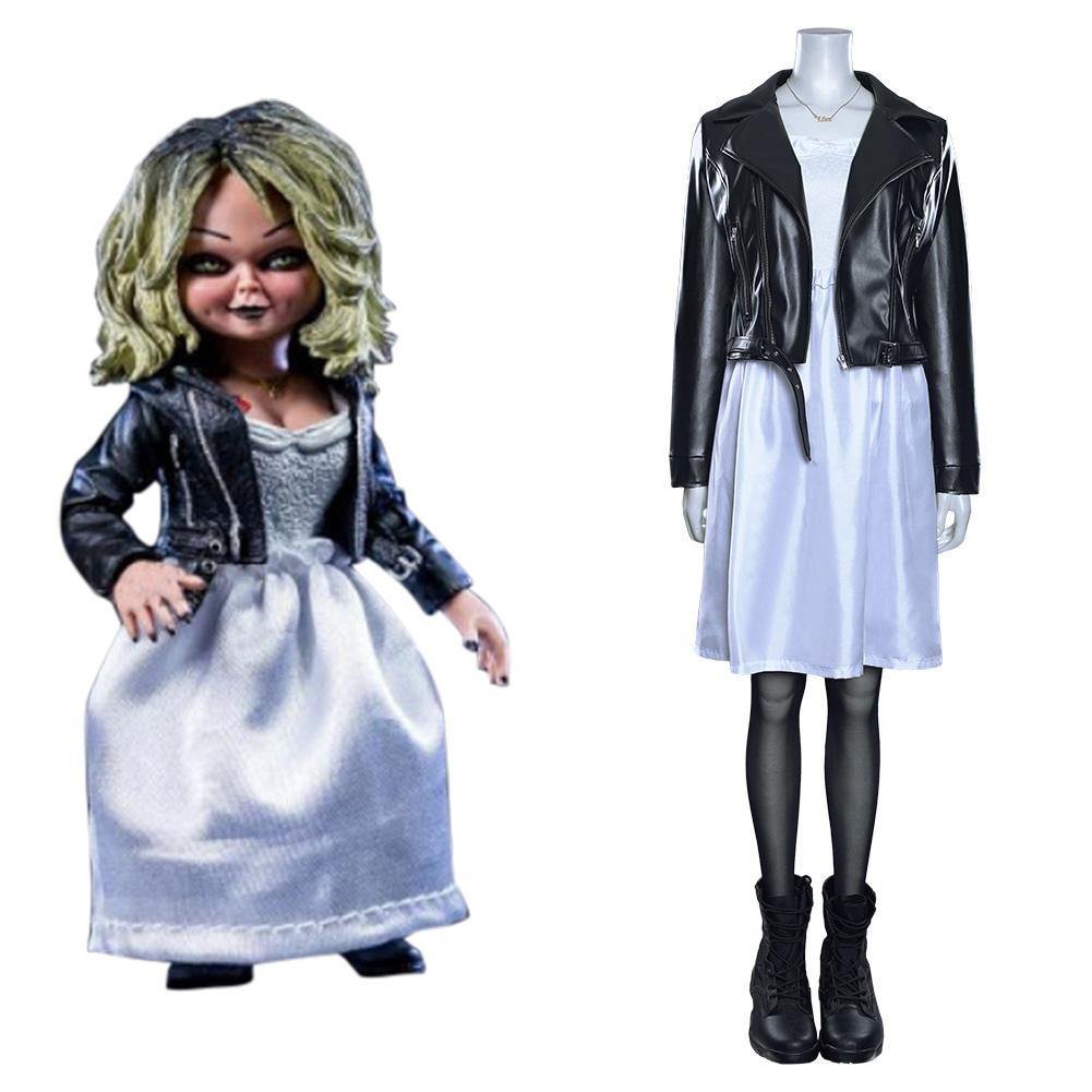 Chucky und seine Braut Bride of Chucky Tiffany Kleid Cosplay Halloween Karneval Kostüm