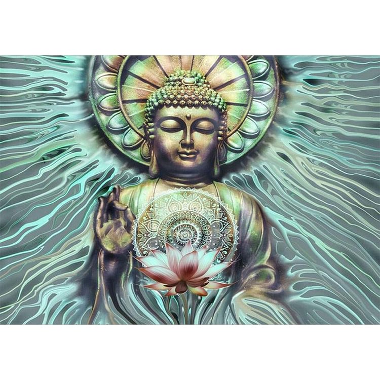 Lotus Buddha - Full Round Drill Diamond Painting - 40x30cm(Canvas)