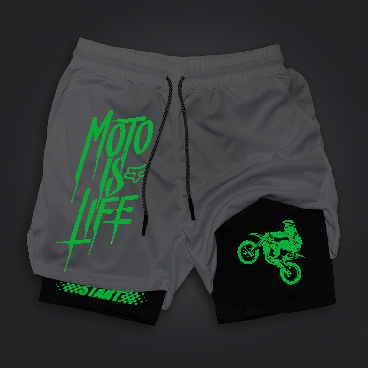 Luminous Graphic Design Racing Shorts