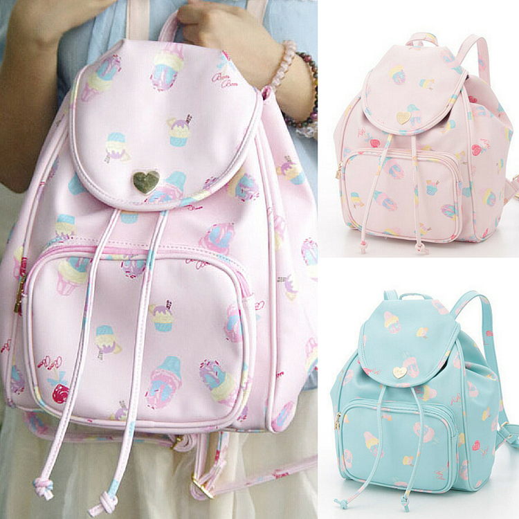 Pink/Blue Ice-cream Printed Backpack SP165506