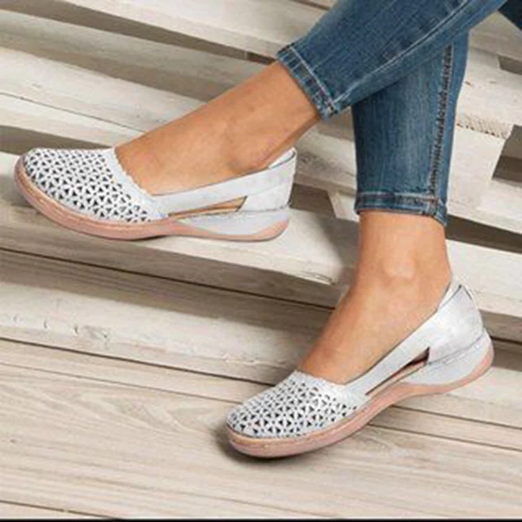 Wedges Orthopedic Hollow Out PU Summer Vintage Sandals