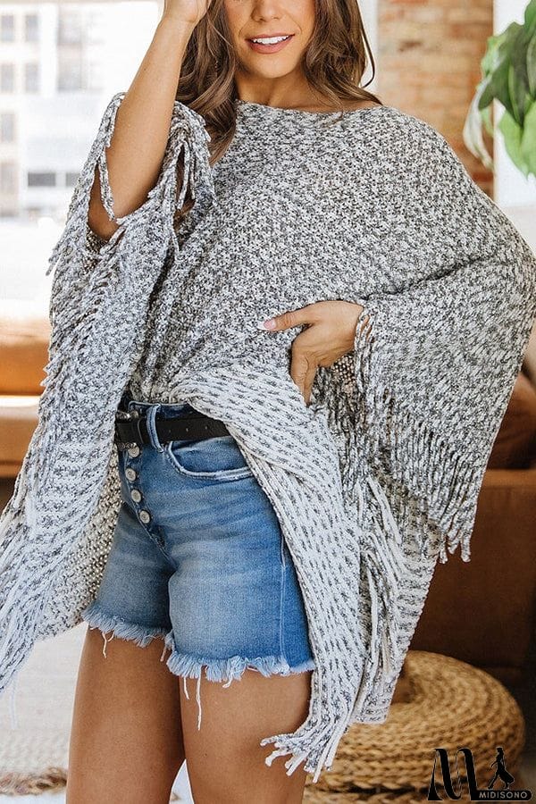 MidiSono - Sweet And Innocent Chenille Poncho Top