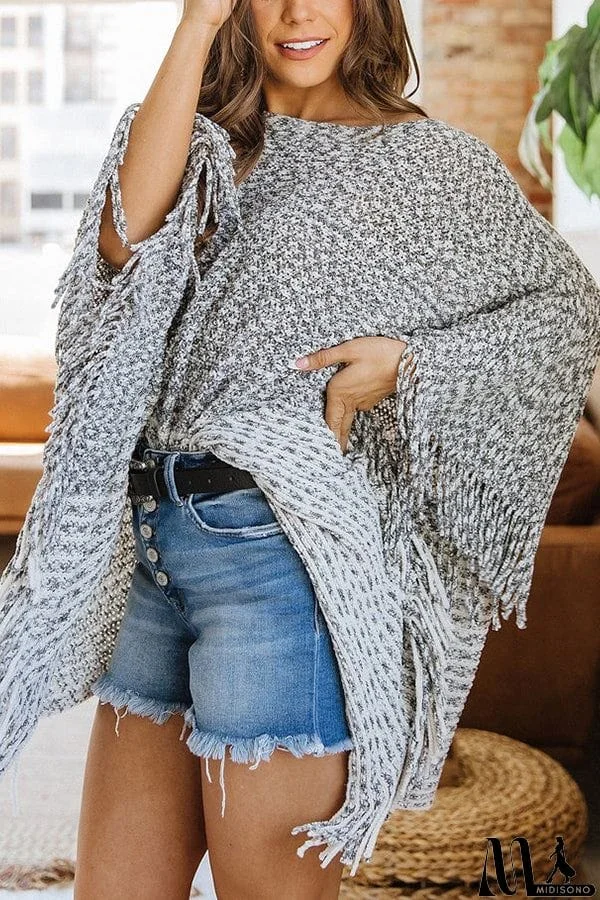 MidiSono - Sweet And Innocent Chenille Poncho Top