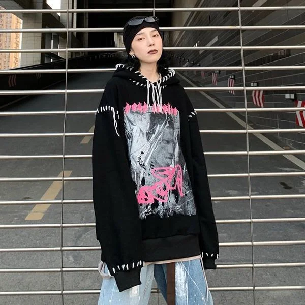 Winter The New Hooded Collar Street Personality Trendy Women