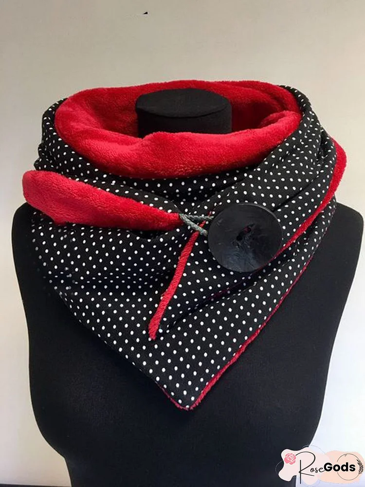 Polka Dots Casual Color-Block Scarf