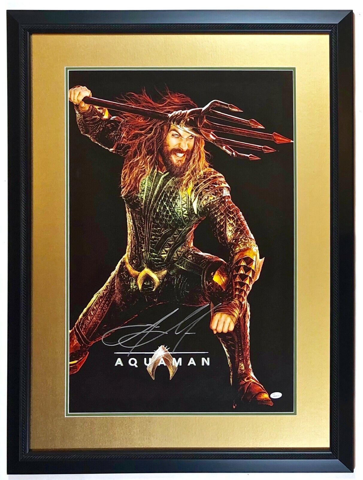 JASON MOMOA AUTOGRAPHED Hand SIGNED AQUAMAN 20x30 Photo Poster painting FRAMED JSA AWESOME!