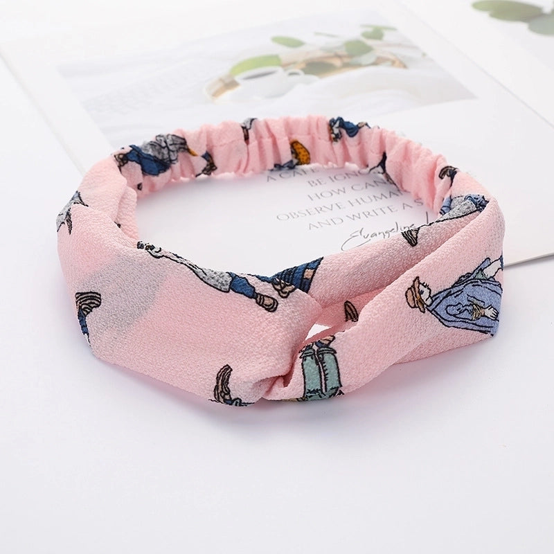 Women’s Lady Polka Dots Flower Cloth Hair Band
