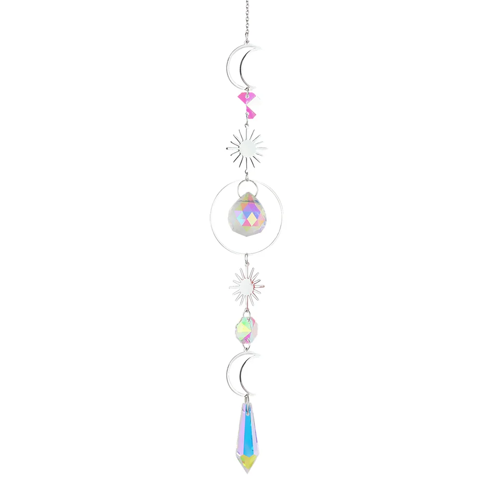 Wind Chime Crystal Diamond Light Catcher Ball Ornaments Round Frame Pendant