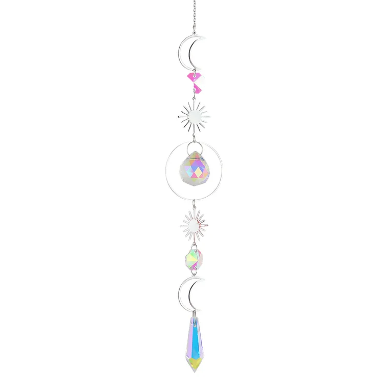 Wind Chime Crystal Diamond Light Catcher Ball Ornaments Round Frame Pendant gbfke