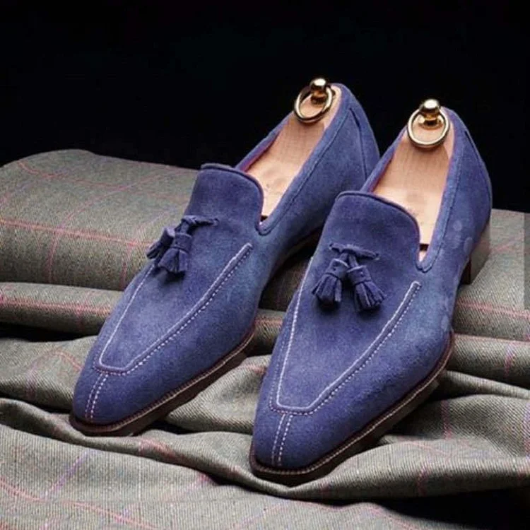 Men's Faux Suede Slip on Loafers Casual Business Office Shoes  Stunahome.com