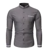 Casual Mandarin Collar Long Sleeve Shirt