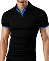 Men's T Shirt Tee Polo Shirt Golf Shirt Turndown Casual Soft Breathable Short Sleeve Lake Blue Black White Solid Cloths by Inlyline