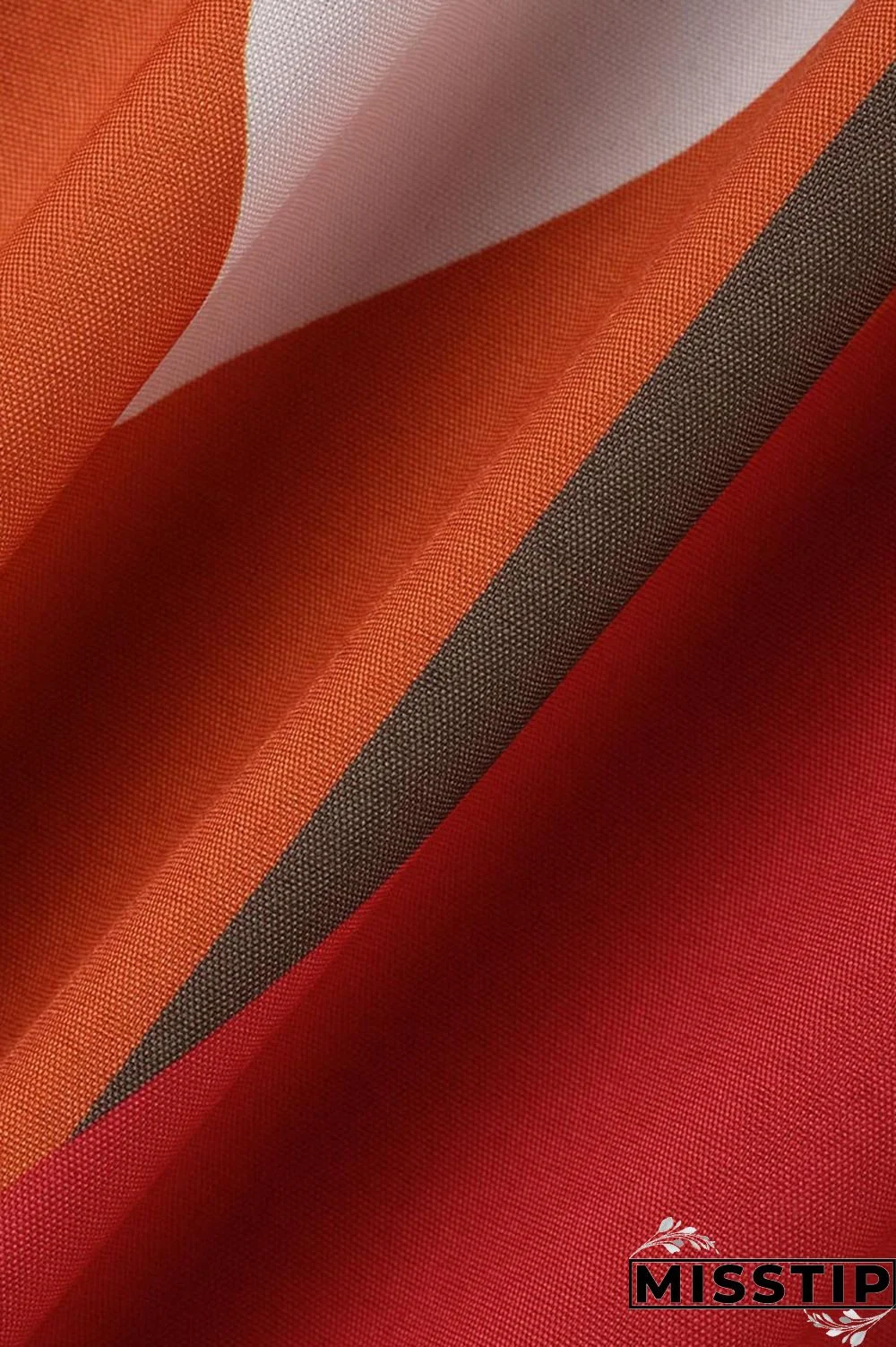 Tangerine Red Casual Print Bandage Patchwork Turndown Collar Long Sleeve Dresses