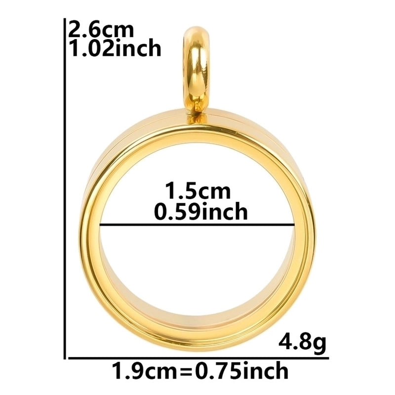 2 Pieces 304 Stainless Steel 18K Gold Plated Circle Solid Color Polished Pendant