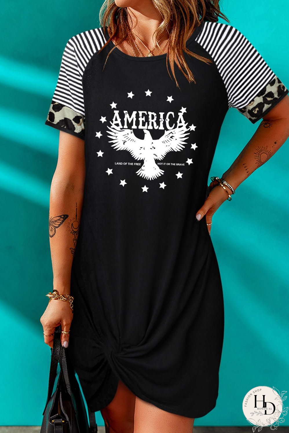 AMERICA Eagle Graphic Twisted Dress