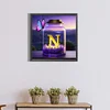Diamond Painting -DIY Round Drill Butterfly Letter N(40x40cm)