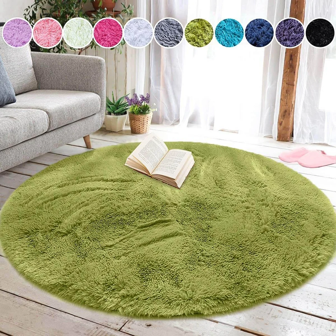 Fluffy Round Rug ,Machine Washable Carpet 