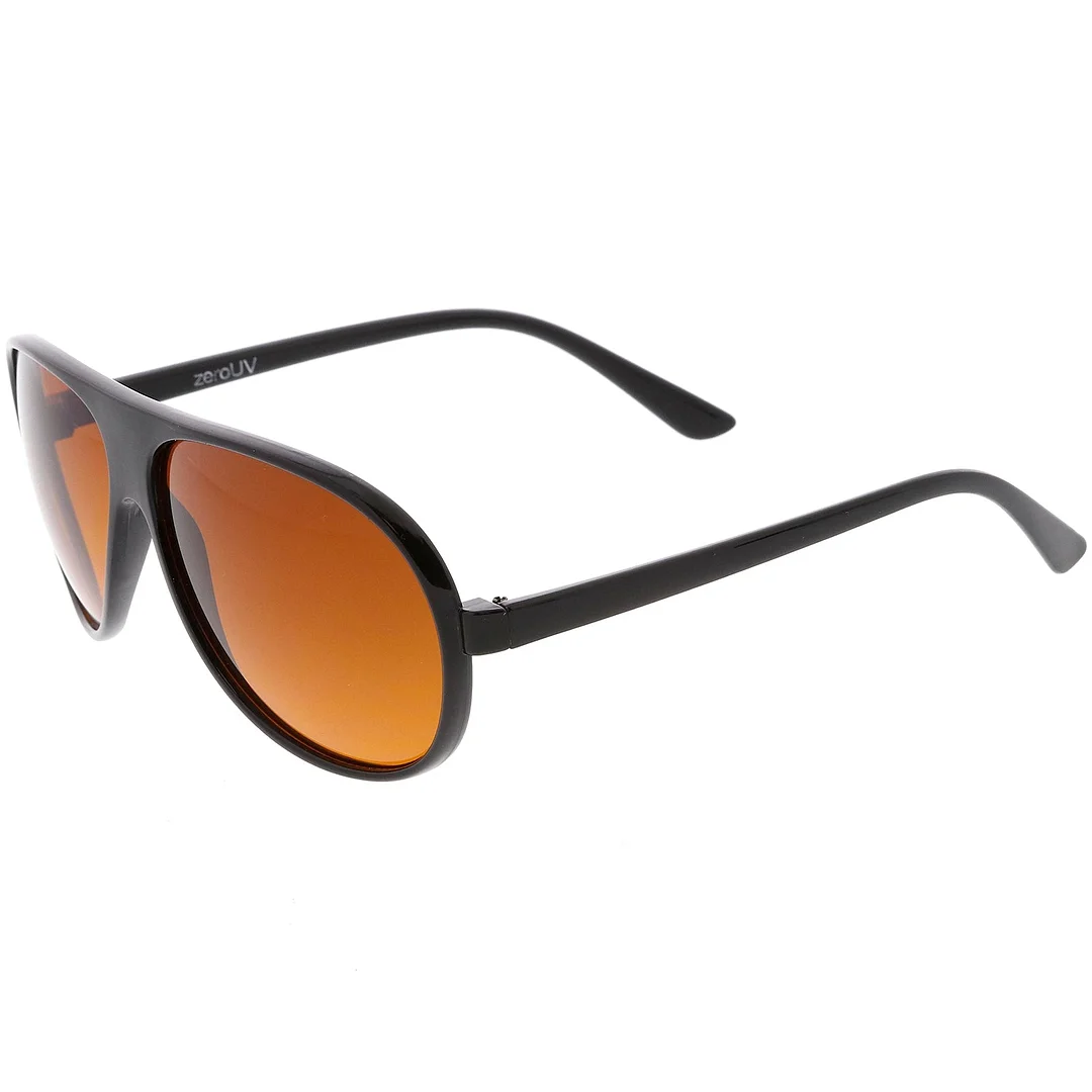 Retro Oversize Flat Top Aviator glasses Blue Blocker Lens 64mm