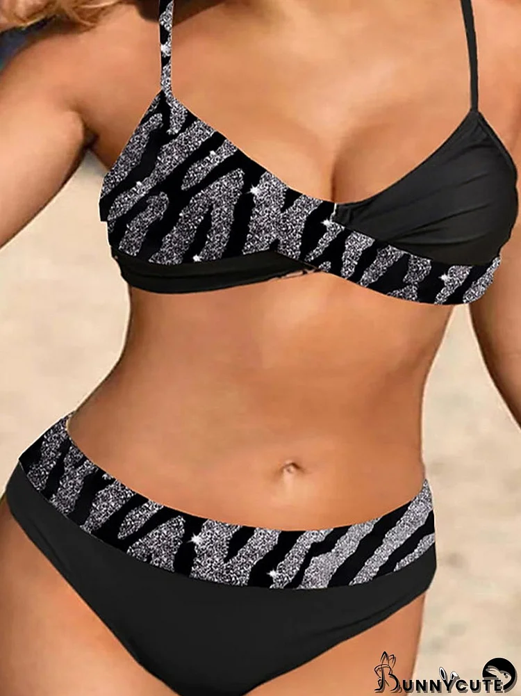 Women Swimwear Leopard Zebra Print Bikini Sets