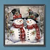 Bonhomme de neige de No&euml;l-Peinture Diamant Ronde Compl&egrave;te-30*30CM