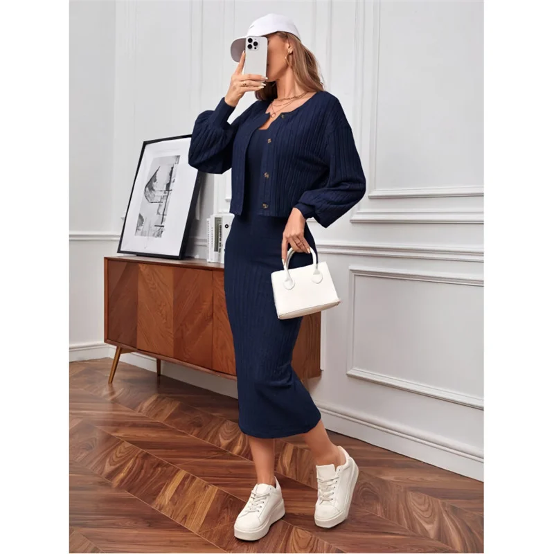 Athvotar Athvotar And Autumn 2025 New Comfortable Casual Pit Jacket Dress Two-Sleeve