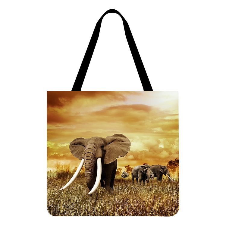 Elephant - Linen Tote Bag