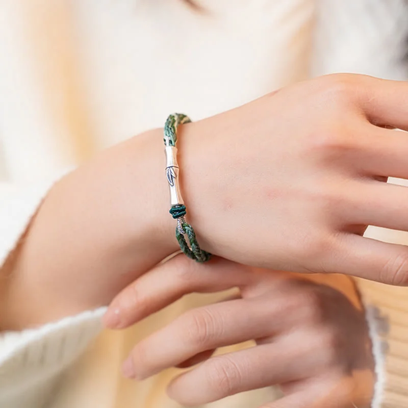 Bamboo Reincarnation Knot Luck Protection String Bracelet