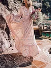 Bohemia Printed Loose Long Sleeves Maxi Dress
