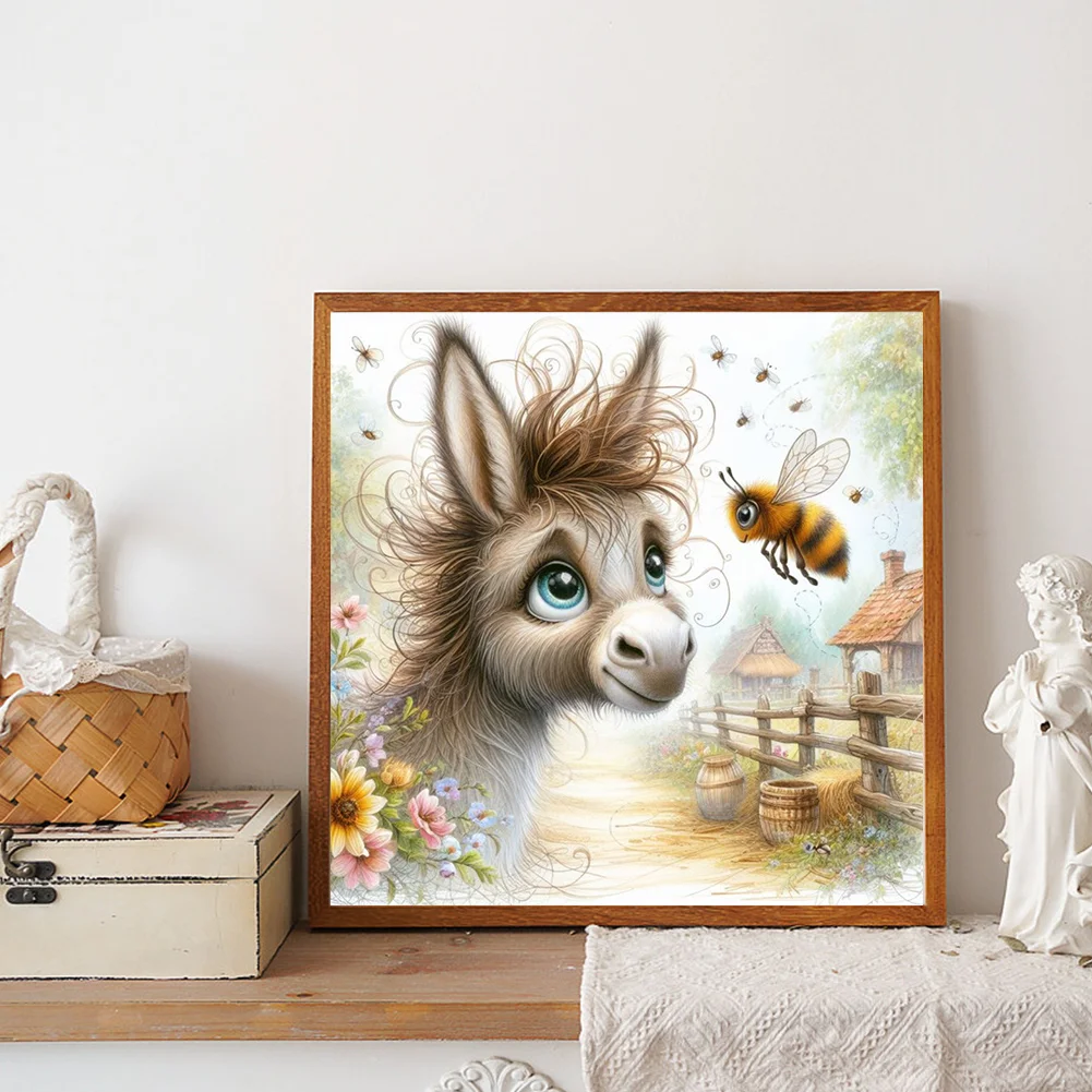 Diamond Painting - Full Round Drill - Donkey(Canvas|30*30cm)