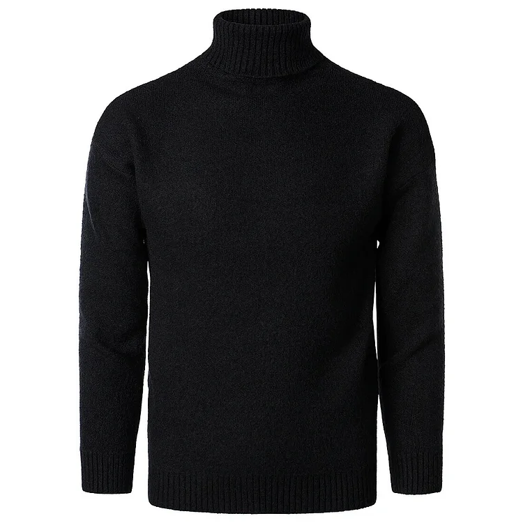 High Quality Men's Clothing 2025 Autumn and Winter Solid Color Loose Men's Knitwear Turtleneck Fashion Sweater Bottoming Shirt