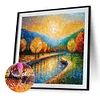 Diamond Painting-DIY Full Round Drill Stained Glass Lake(40*40 CM)